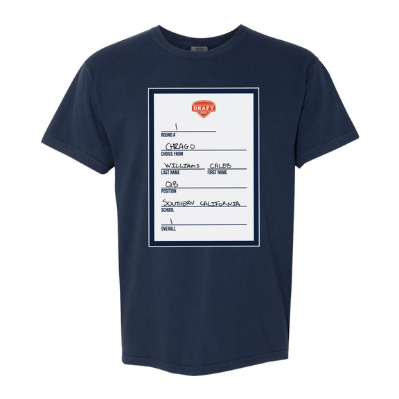 CHI Draft Card Tee-T-Shirts-Barstool Chicago-Navy-S-Barstool Sports