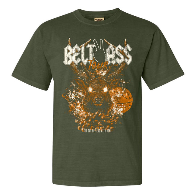Belt 2 A$$ Tour Tee-T-Shirts-The Pat Bev Podcast with Rone-Green-S-Barstool Sports