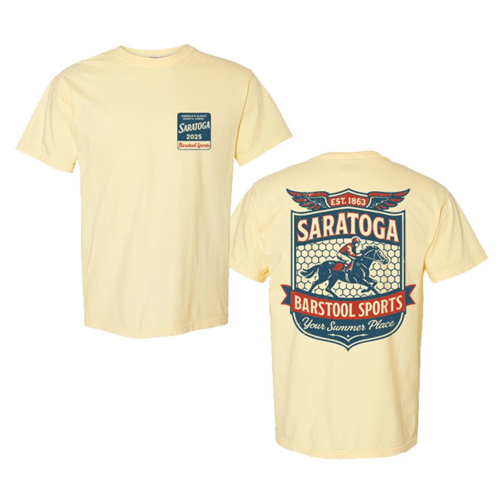 Saratoga x Barstool Sports Crest Tee-Barstool Sports T-Shirts Merch
