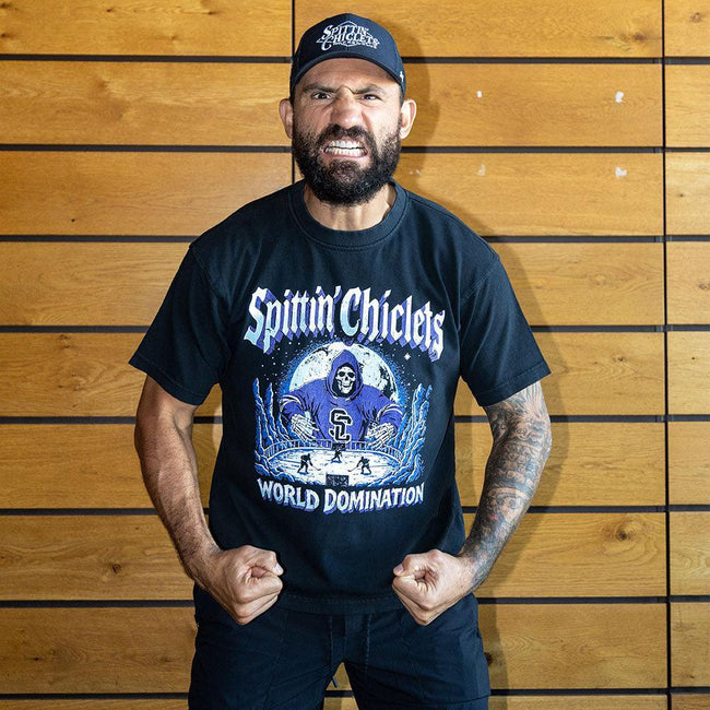 Spittin Chiclets World Domination Tee-T-Shirts-Spittin Chiclets-Barstool Sports