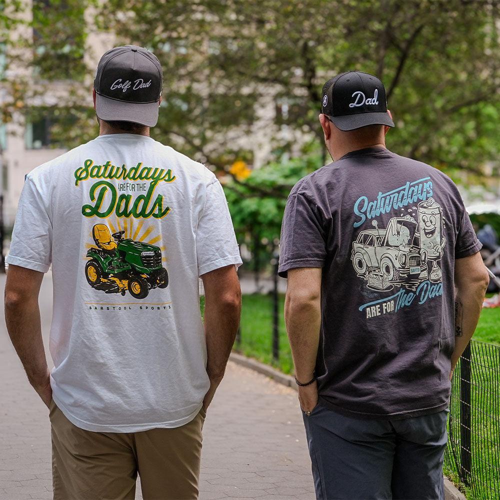 Saturdays Are For The Dads Riding Mower Pocket Tee-T-Shirts-SAFTB-Barstool Sports
