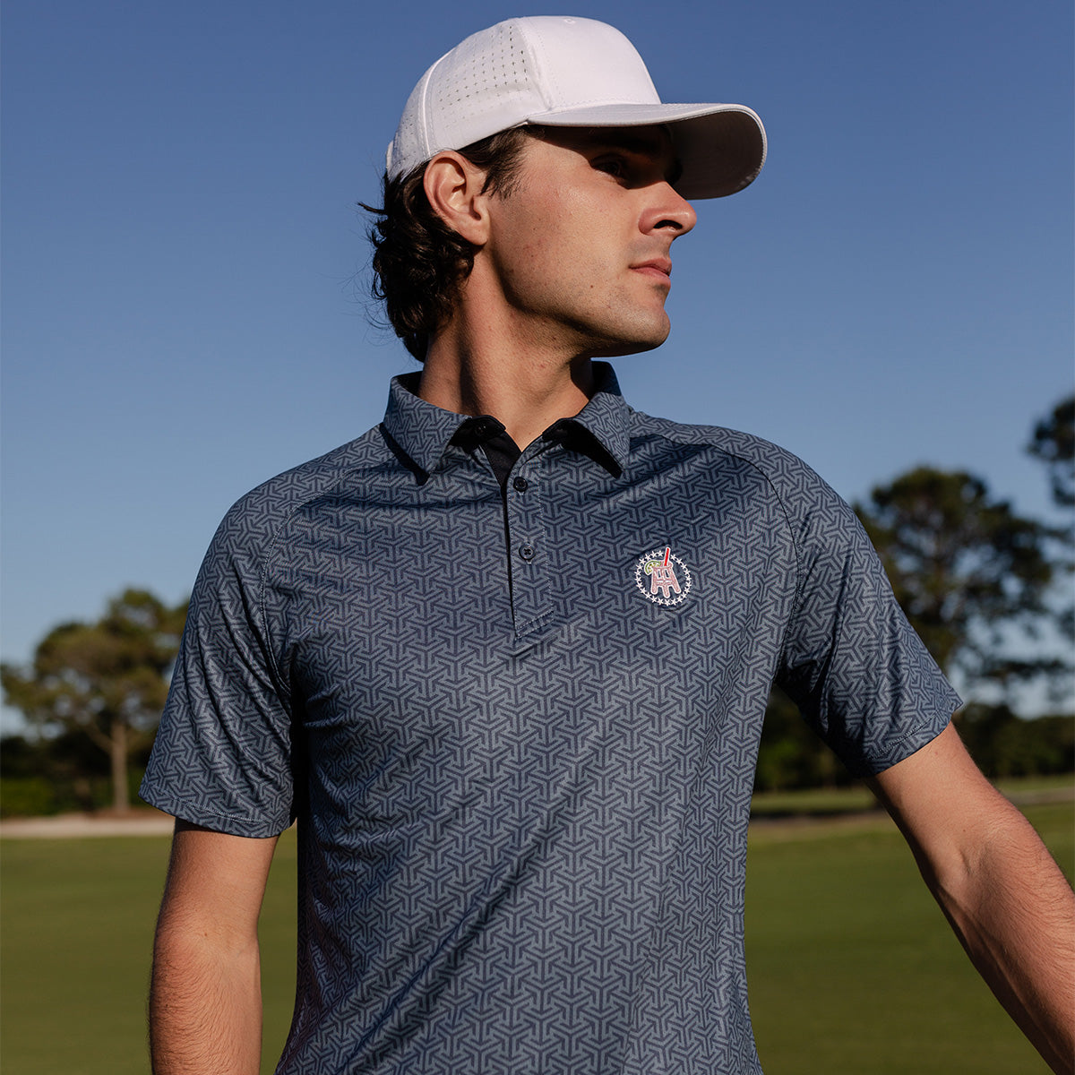UNRL x Transfusion Tesselation Polo-Polos-Fore Play-Navy-S-Barstool Sports