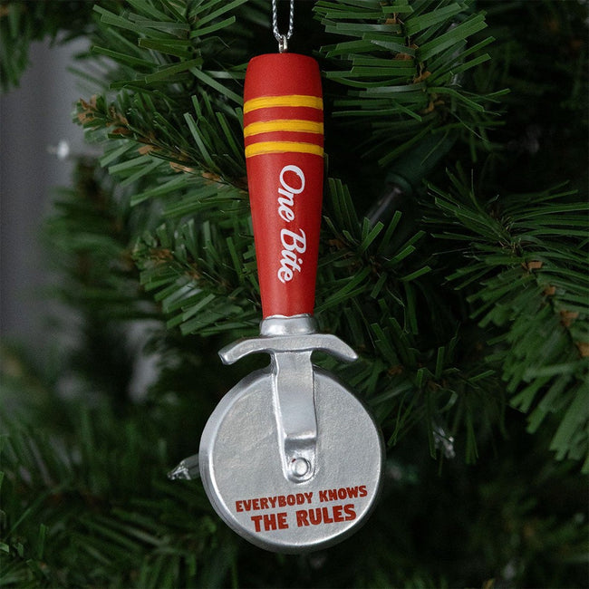 One Bite Pizza Cutter Ornament-Ornaments-One Bite-Red-One Size-Barstool Sports