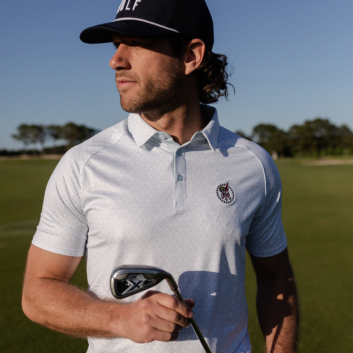 UNRL x Transfusion Tesselation Polo-Polos-Fore Play-White-S-Barstool Sports