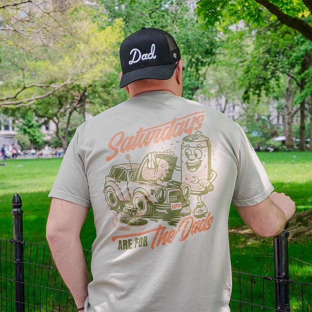 Saturdays Are For The Dads Car Guy Pocket Tee-T-Shirts-SAFTB-Barstool Sports