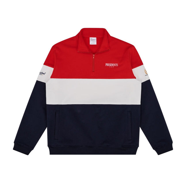 Barstool Golf x Presidents Cup Collegiate Fleece Half-Zip-Pullovers-Fore Play-Red/White/Blue-XS-Barstool Sports