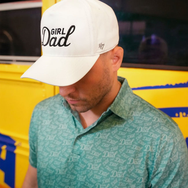 Bussin With The Boys Girl Dad Print Polo (Green)-Polos-Bussin With The Boys-Barstool Sports