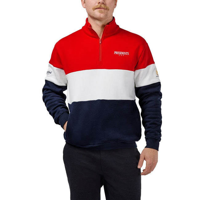 Barstool Golf x Presidents Cup Collegiate Fleece Half-Zip-Pullovers-Fore Play-Barstool Sports