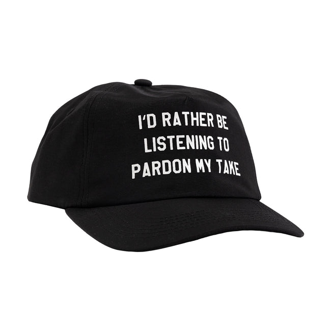 PMT x Duvin Would Rather Be Listening to PMT Hat-Hats-Pardon My Take-Black-One Size-Barstool Sports