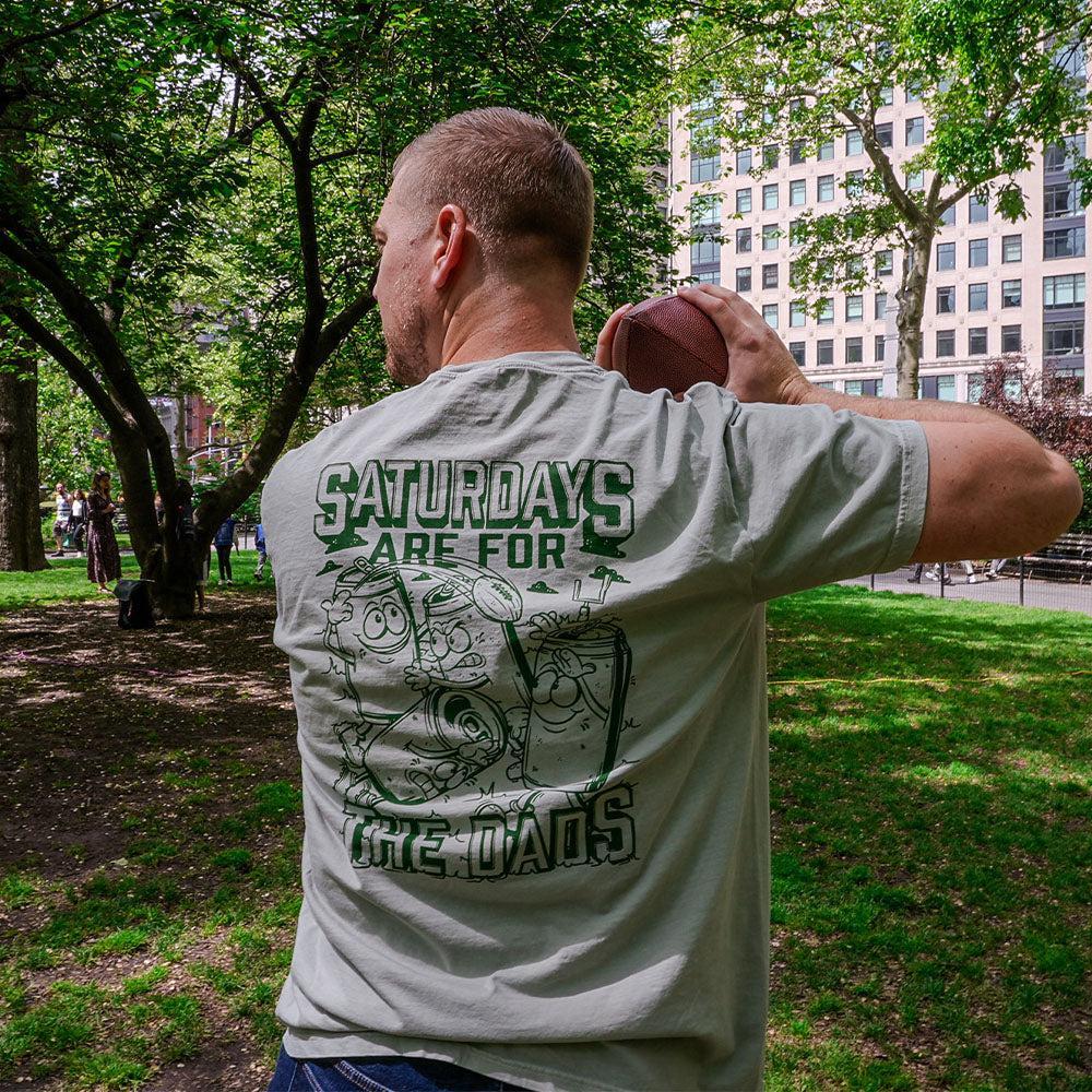 Saturdays Are For The Dads Football Pocket Tee-T-Shirts-SAFTB-Barstool Sports