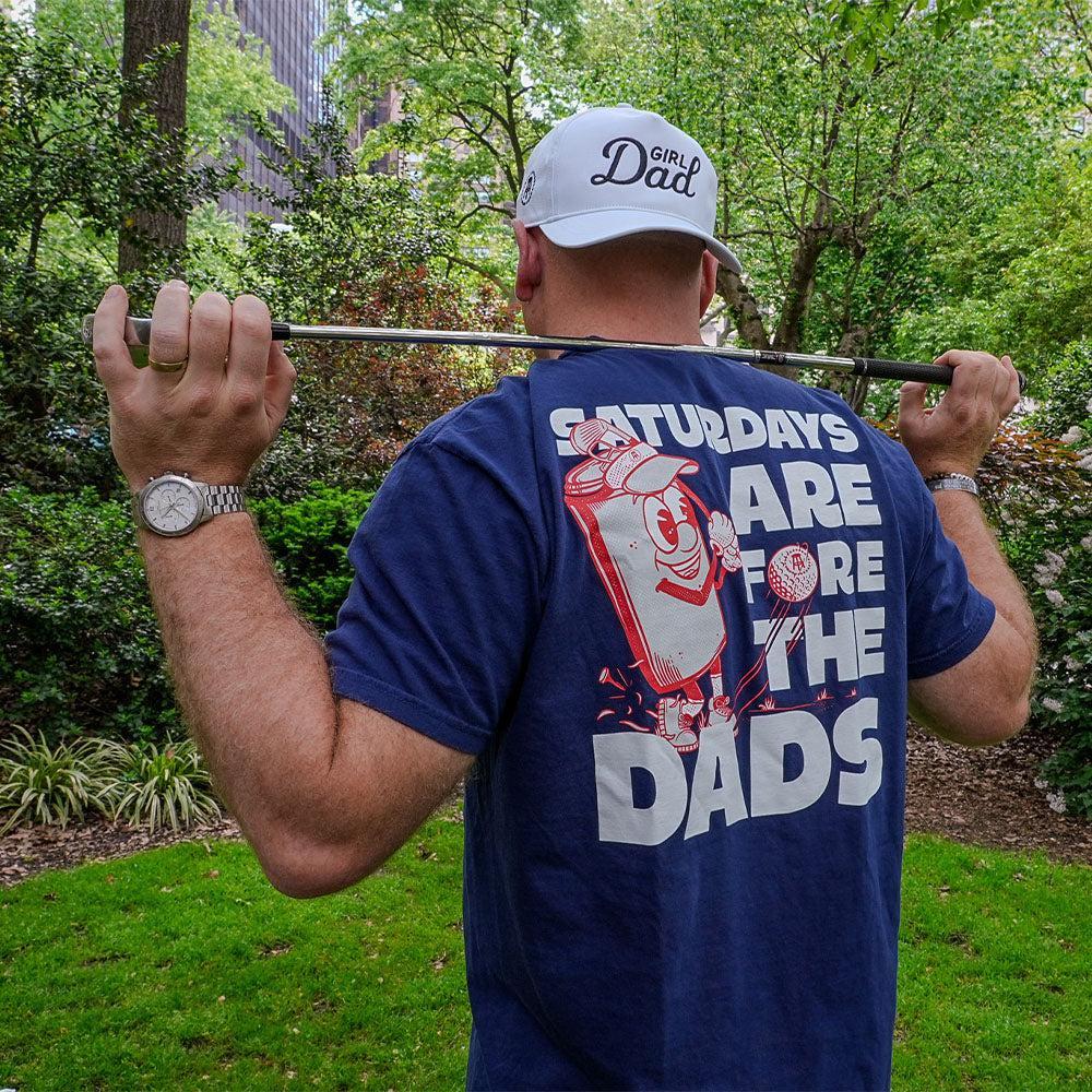 Saturdays Are Fore The Dads Golf Pocket Tee-T-Shirts-SAFTB-Barstool Sports