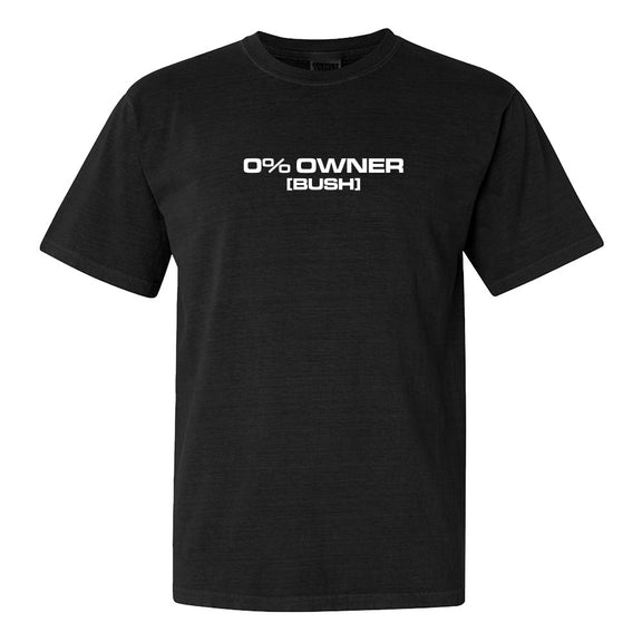 0% Owners Bush Tee-T-Shirts-Barstool Sports-Black-S-Barstool Sports