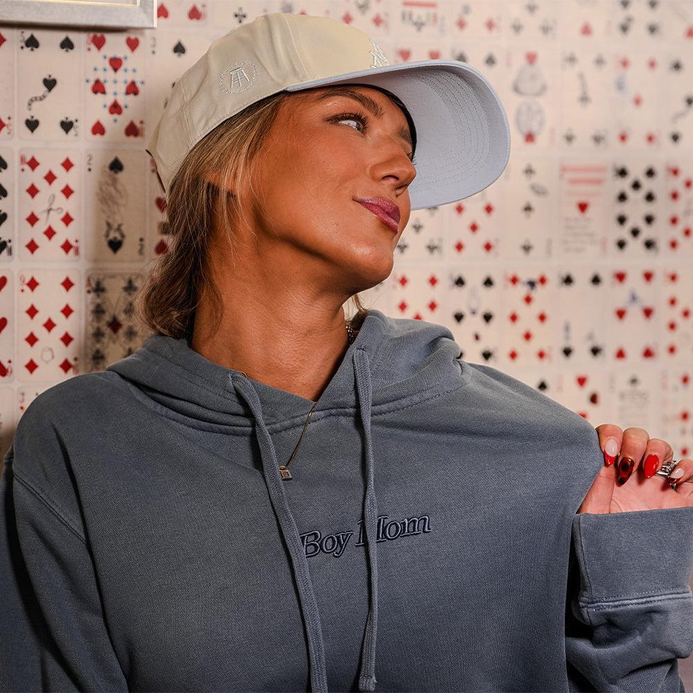 Boy Mom Raised Embroidery Pigment Dyed Hoodie-Hoodies & Sweatshirts-Barstool Sports-Barstool Sports