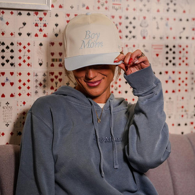 Boy Mom Raised Embroidery Pigment Dyed Hoodie-Hoodies & Sweatshirts-Barstool Sports-Barstool Sports