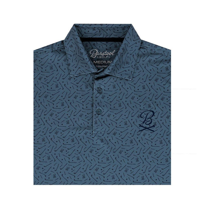 Barstool Golf Printed Performance Polo-Polos-Fore Play-Blue-S-Barstool Sports