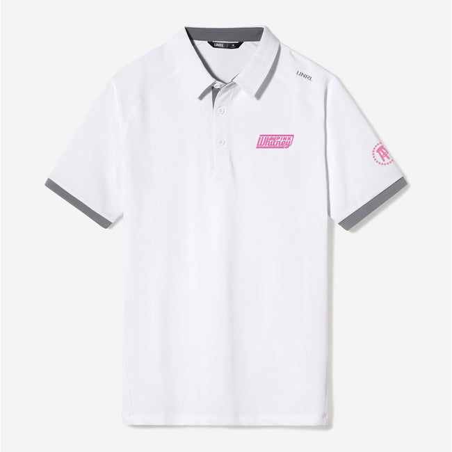 UNRL x Pink Whitney Script II Tradition Polo-Polos-Pink Whitney-White-S-Barstool Sports