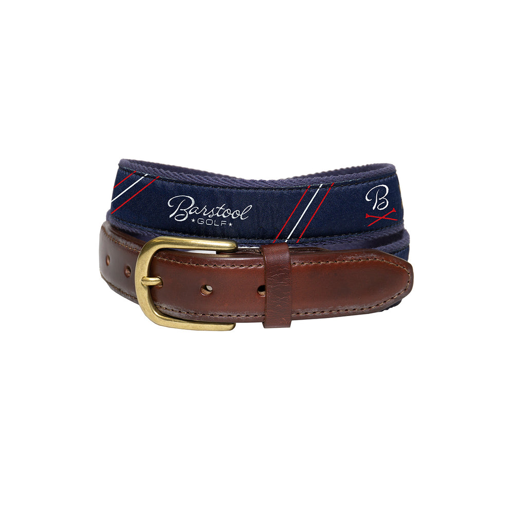 Barstool Golf Striped Leather Ribbon Belt-Belts-Fore Play-Barstool Sports