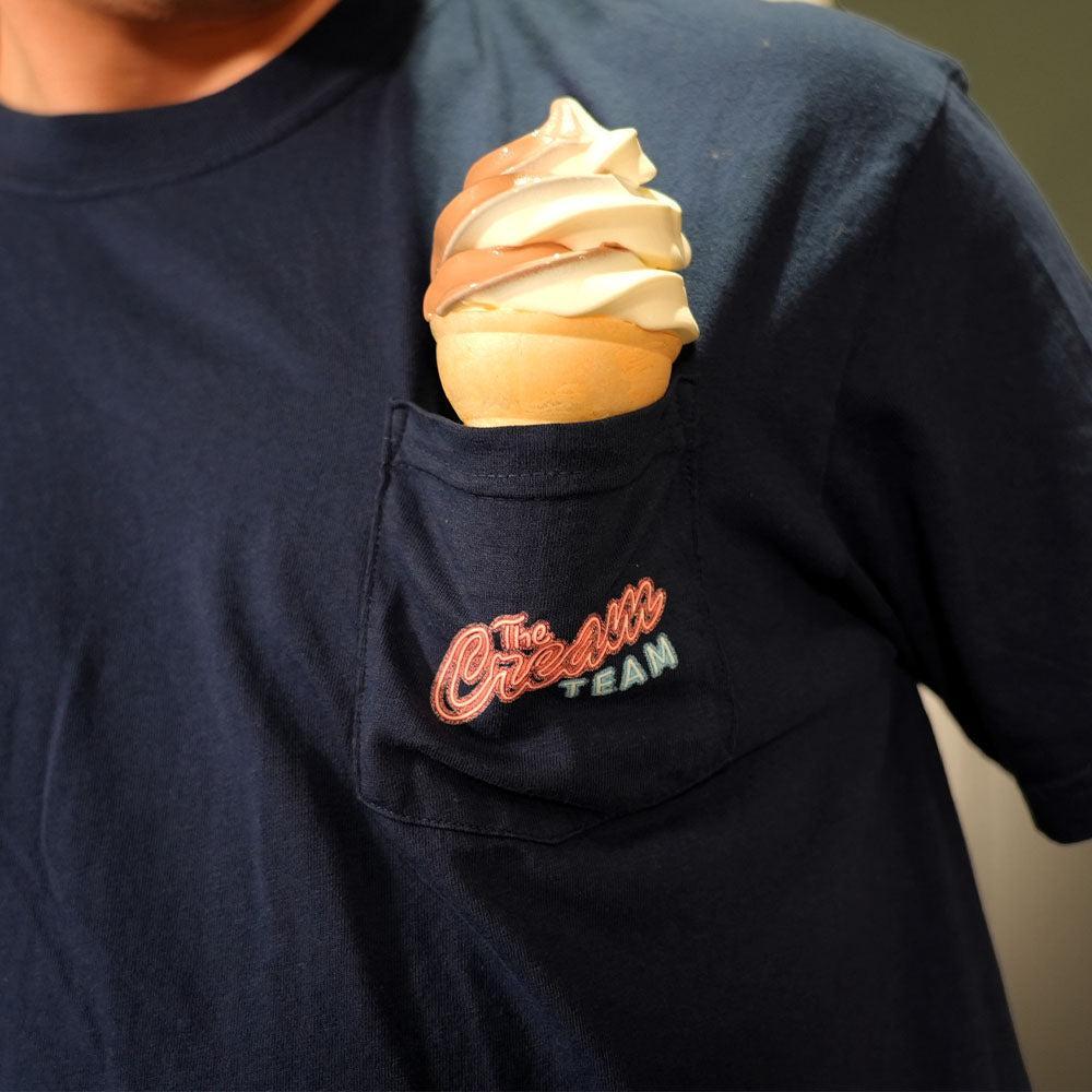 Cream Team Neon Sign Pocket Tee-T-Shirts-The Yak-Barstool Sports