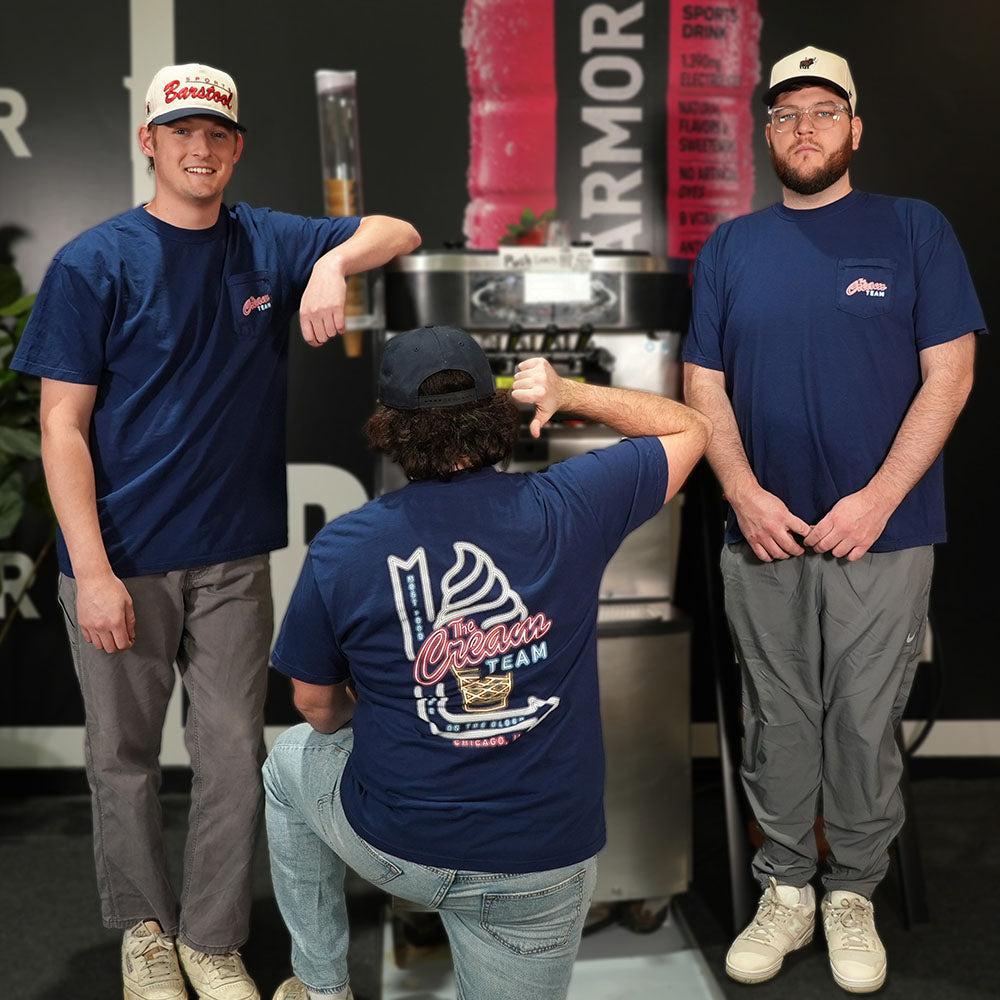 Cream Team Neon Sign Pocket Tee - The Yak Merchandise – Barstool