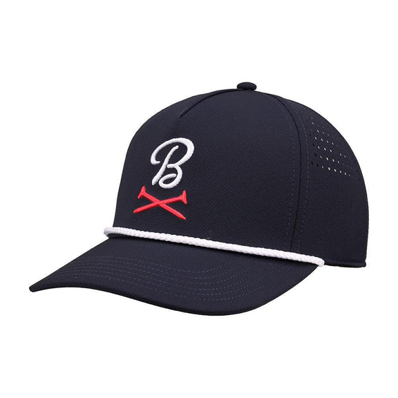 Barstool Golf Logo Performance Rope Hat-Hats-Fore Play-Navy-One Size-Barstool Sports