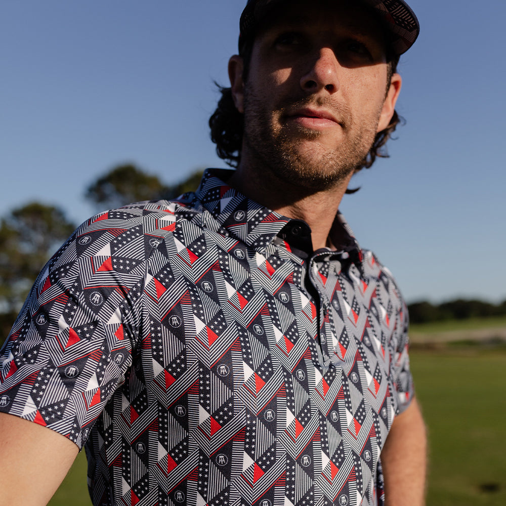 UNRL x Barstool Golf Printed Polo-Polos-Fore Play-Red-S-Barstool Sports