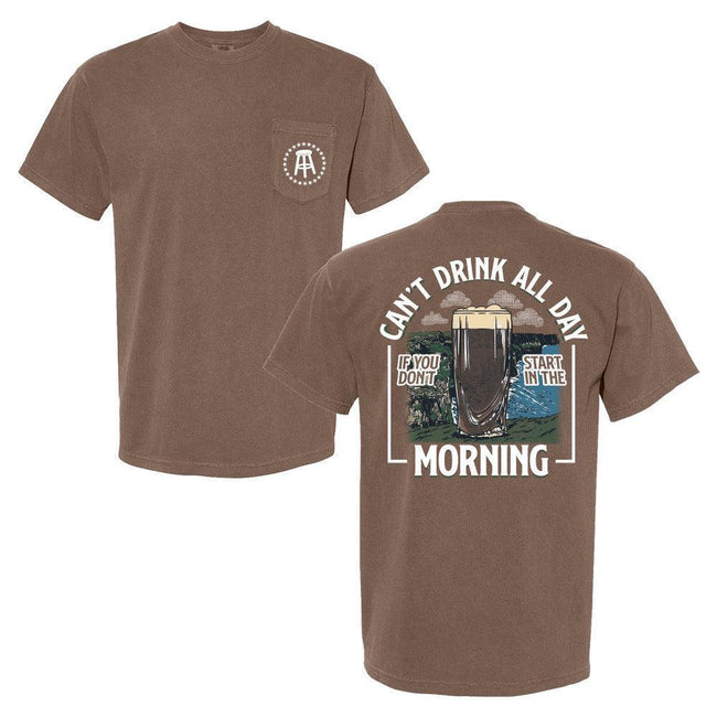 Can't Drink All Day Cliffs Pocket Tee-T-Shirts-Barstool Sports-Brown-S-Barstool Sports