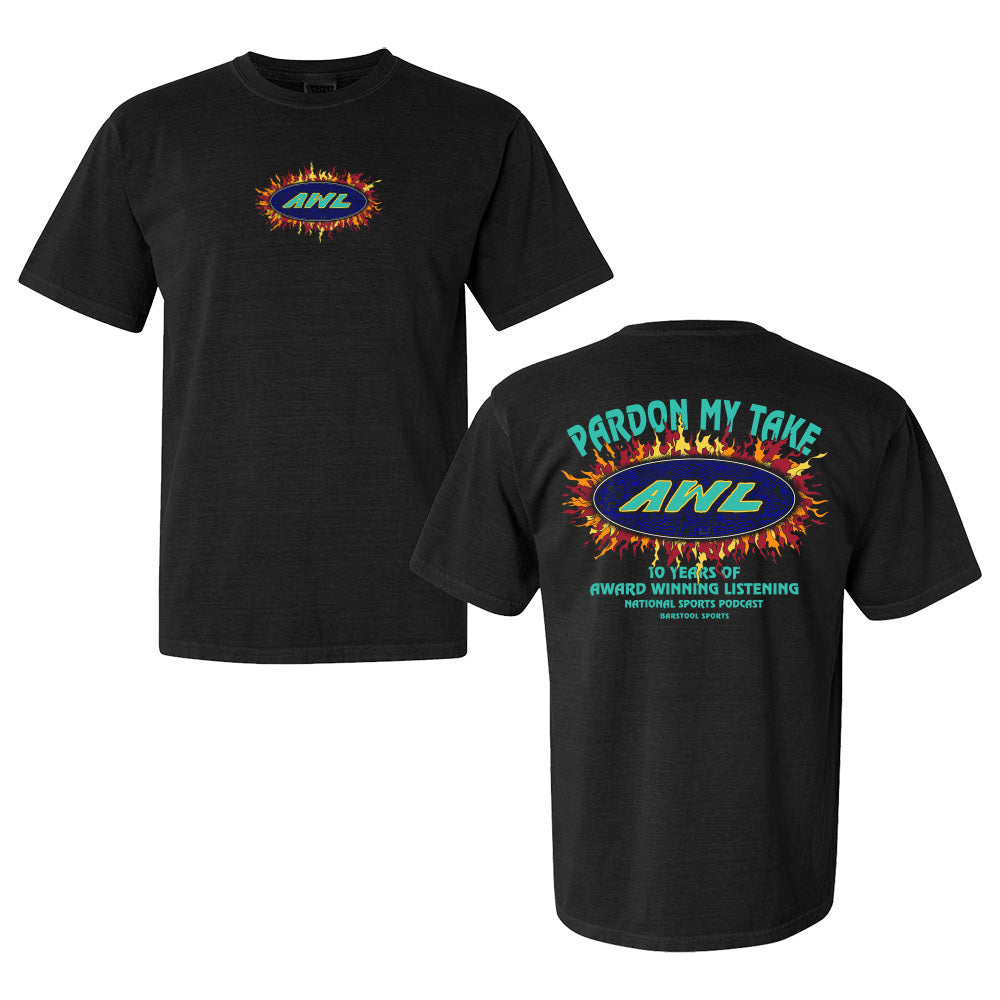 AWL National Sports Podcast Tee-T-Shirts-Pardon My Take-Black-S-Barstool Sports