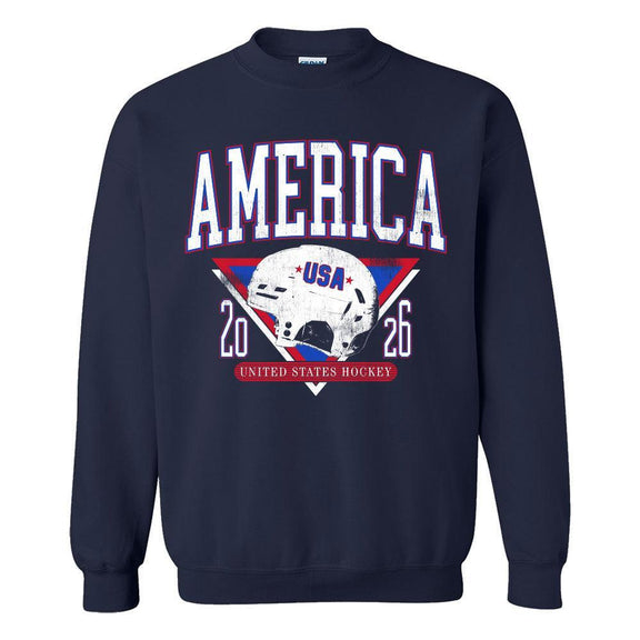 America Hockey Helmet Crewneck-Crewnecks-Barstool Sports-Navy-S-Barstool Sports