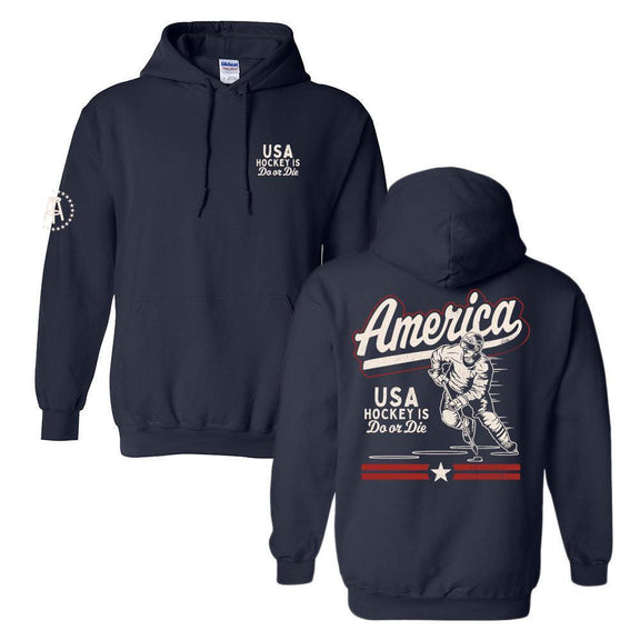 America Hockey Hoodie-Hoodies & Sweatshirts-Barstool Sports-Navy-S-Barstool Sports
