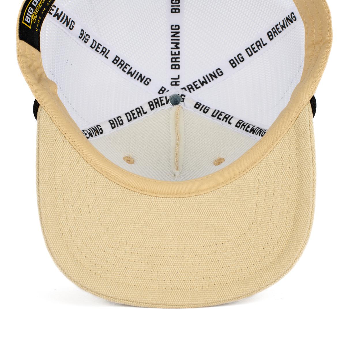 Big Deal Brewing Leather Patch Trucker Hat-Hats-Big Deal Brewing-Tan-One Size-Barstool Sports
