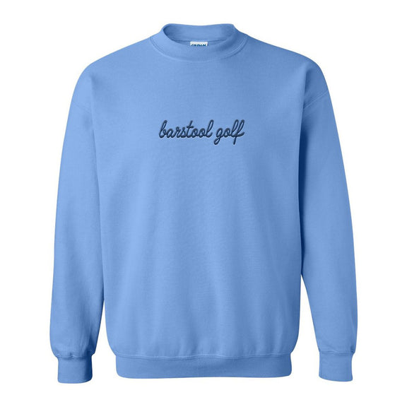 Barstool Golf Script Embroidered Crewneck-Crewnecks-Fore Play-Light Blue-S-Barstool Sports