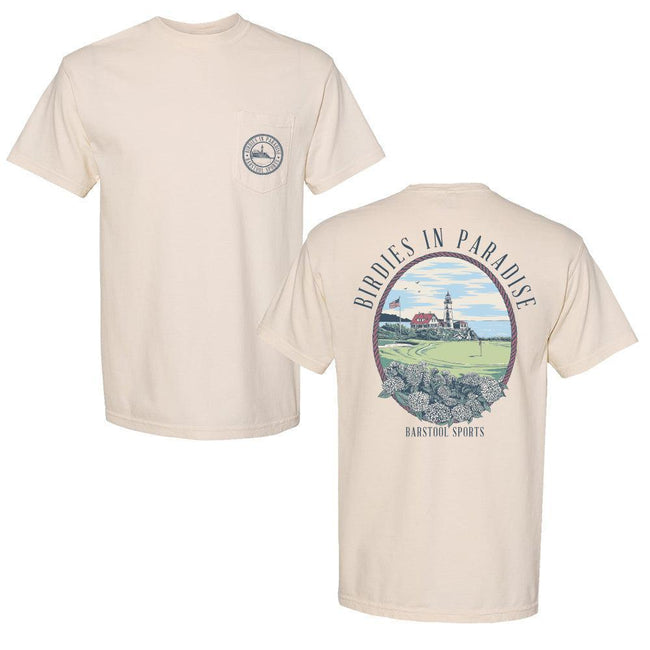 Birdies In Paradise Lighthouse Pocket Tee-T-Shirts-Barstool Sports-Ivory-S-Barstool Sports