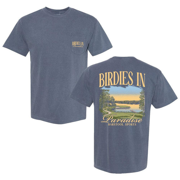 Birdies In Paradise Lake Pocket Tee-T-Shirts-Barstool Sports-Navy-S-Barstool Sports
