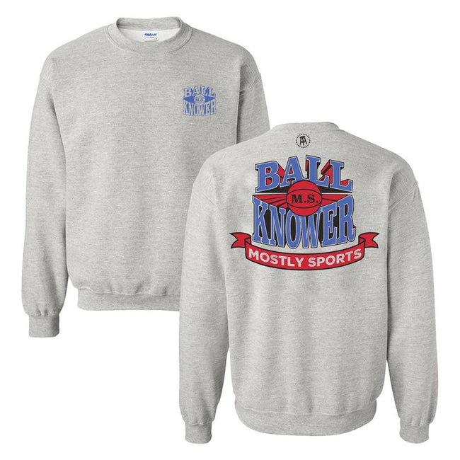 Ball Knower Basketball Crewneck-Crewnecks-Mostly Sports-Grey-S-Barstool Sports