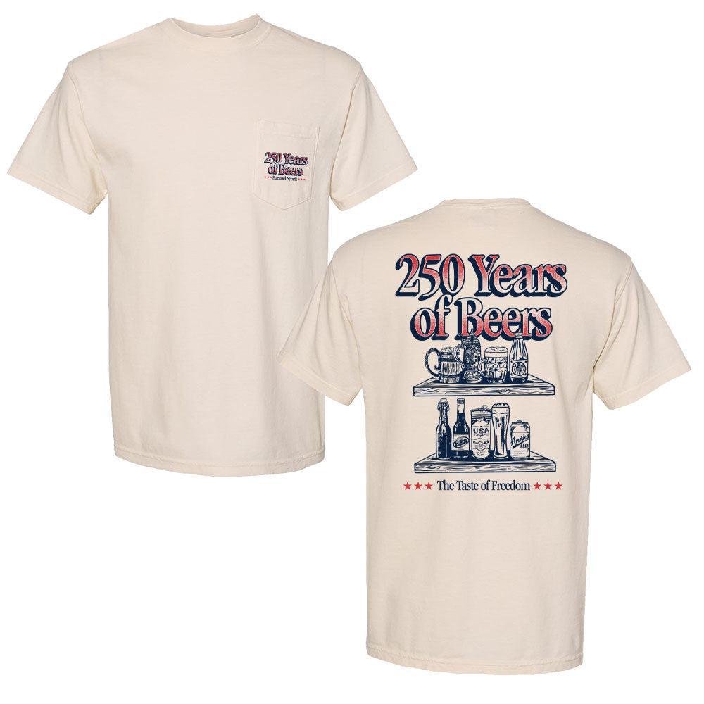 250 Years of Beers Pocket Tee-T-Shirts-Barstool Sports-Ivory-S-Barstool Sports