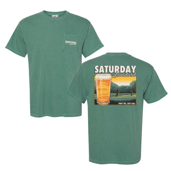 Saturday Standard Pocket Tee-T-Shirts-Barstool Sports-Green-S-Barstool Sports