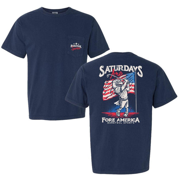 Saturdays Are Fore America Pocket Tee-T-Shirts-SAFTB-Barstool Sports