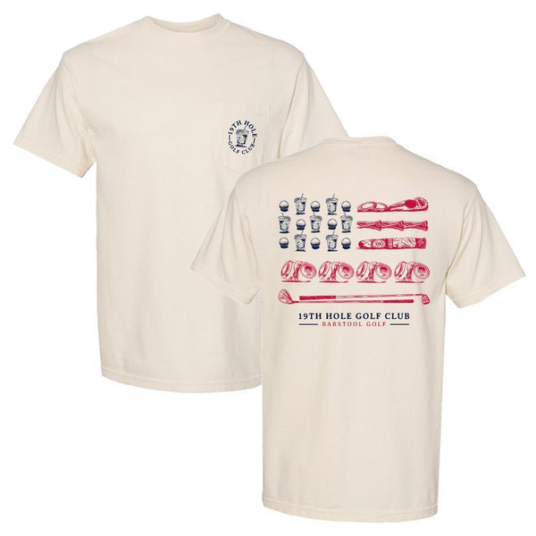 19th Hole Golf Club Flag Pocket Tee - Fore Play Merchandise