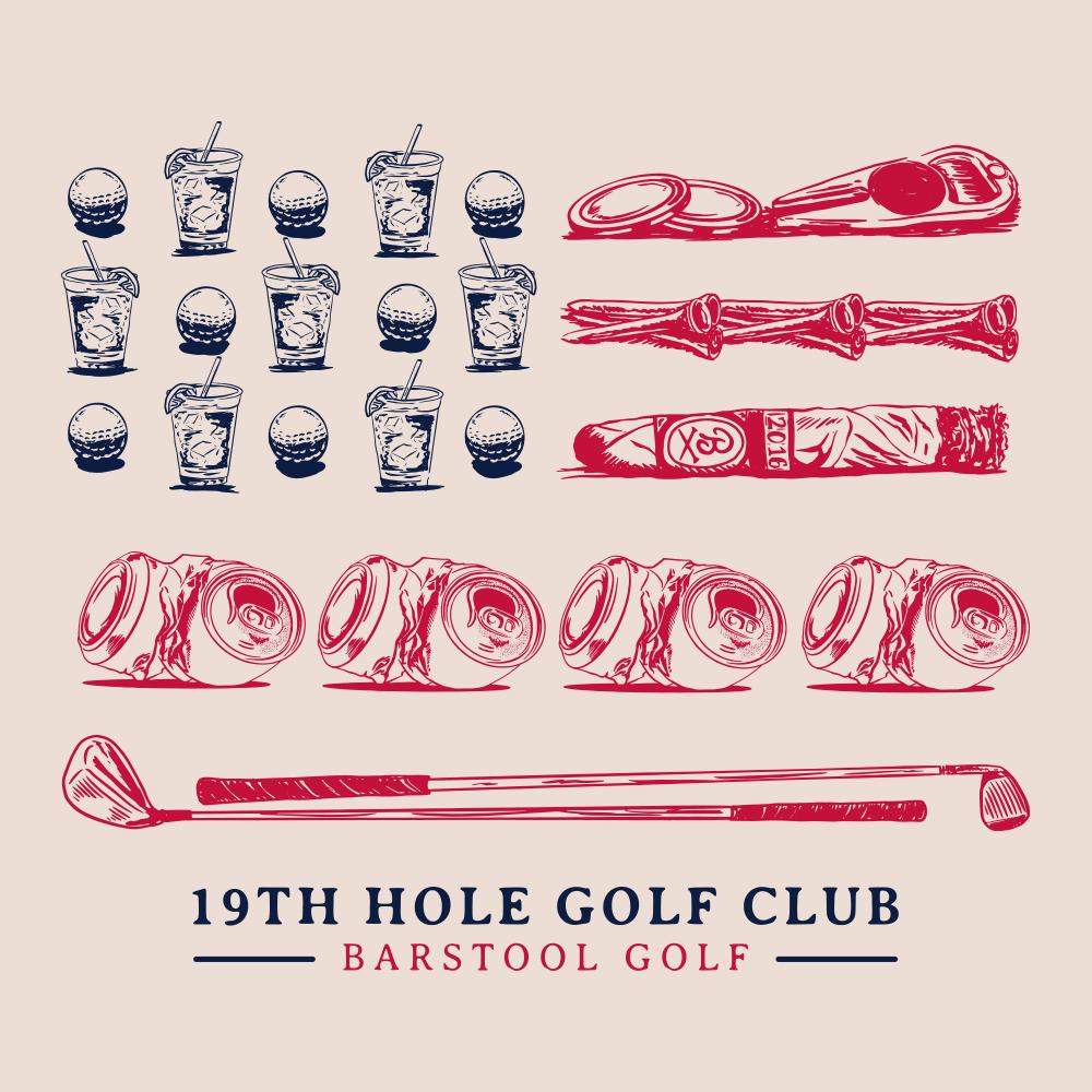 19th Hole Golf Club Flag Pocket Tee-T-Shirts-Fore Play-Barstool Sports