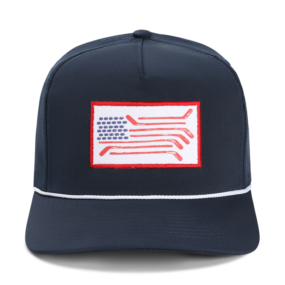 Spittin Chiclets Flag Imperial Rope Hat-Hats-Spittin Chiclets-Navy-One Size-Barstool Sports