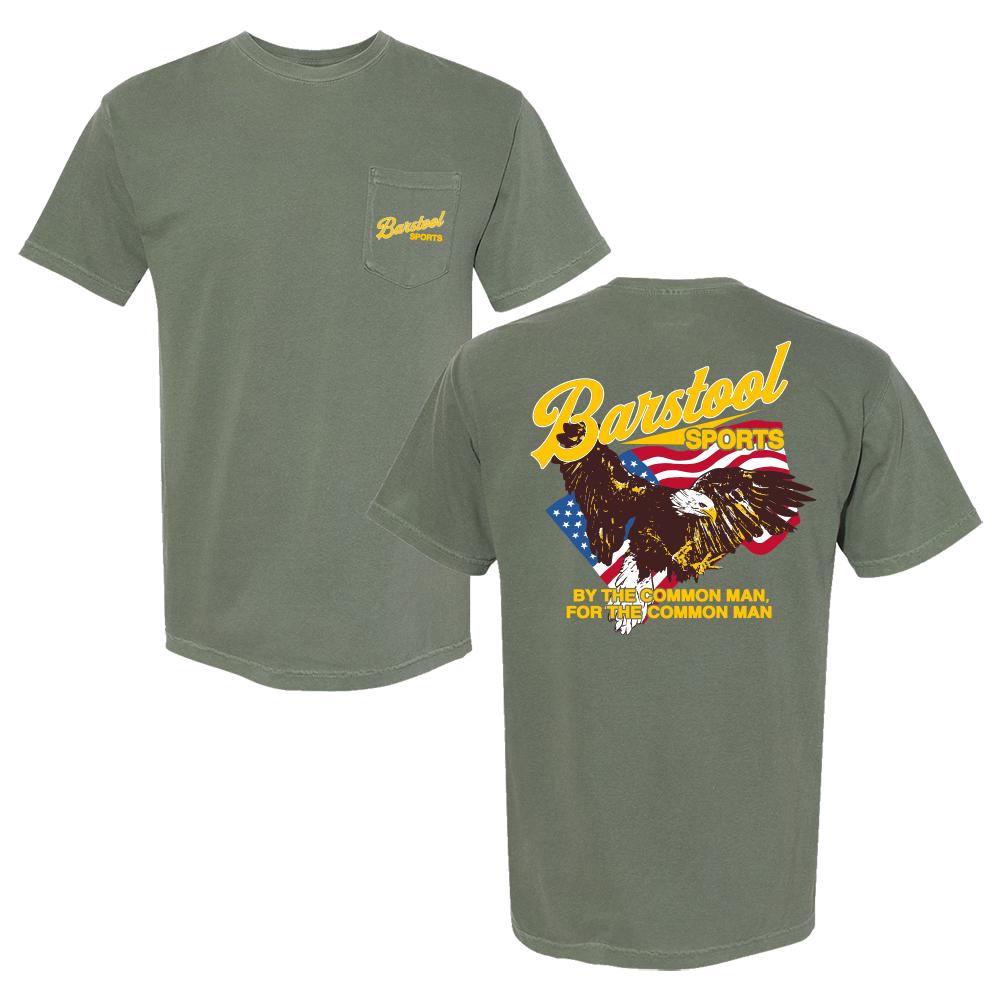 Barstool Sports Eagle Flag Pocket Tee-T-Shirts-Barstool Sports-Green-S-Barstool Sports