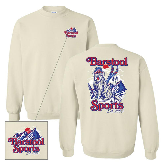 Barstool Sports Dog Ski Mountain Crewneck-Crewnecks-Barstool Sports-Sand-S-Barstool Sports