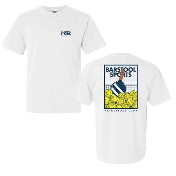 Barstool Sports Pickleball Paddle Tee-T-Shirts-Fore Play-White-S-Barstool Sports