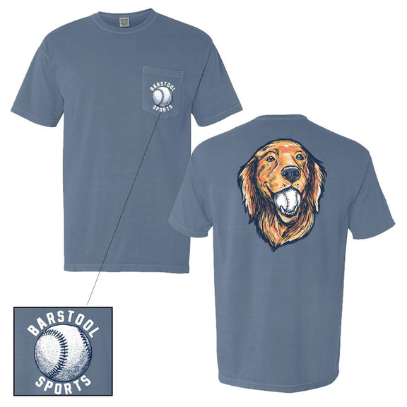 Baseball Dog Pocket Tee-T-Shirts-Barstool Sports-Blue-S-Barstool Sports