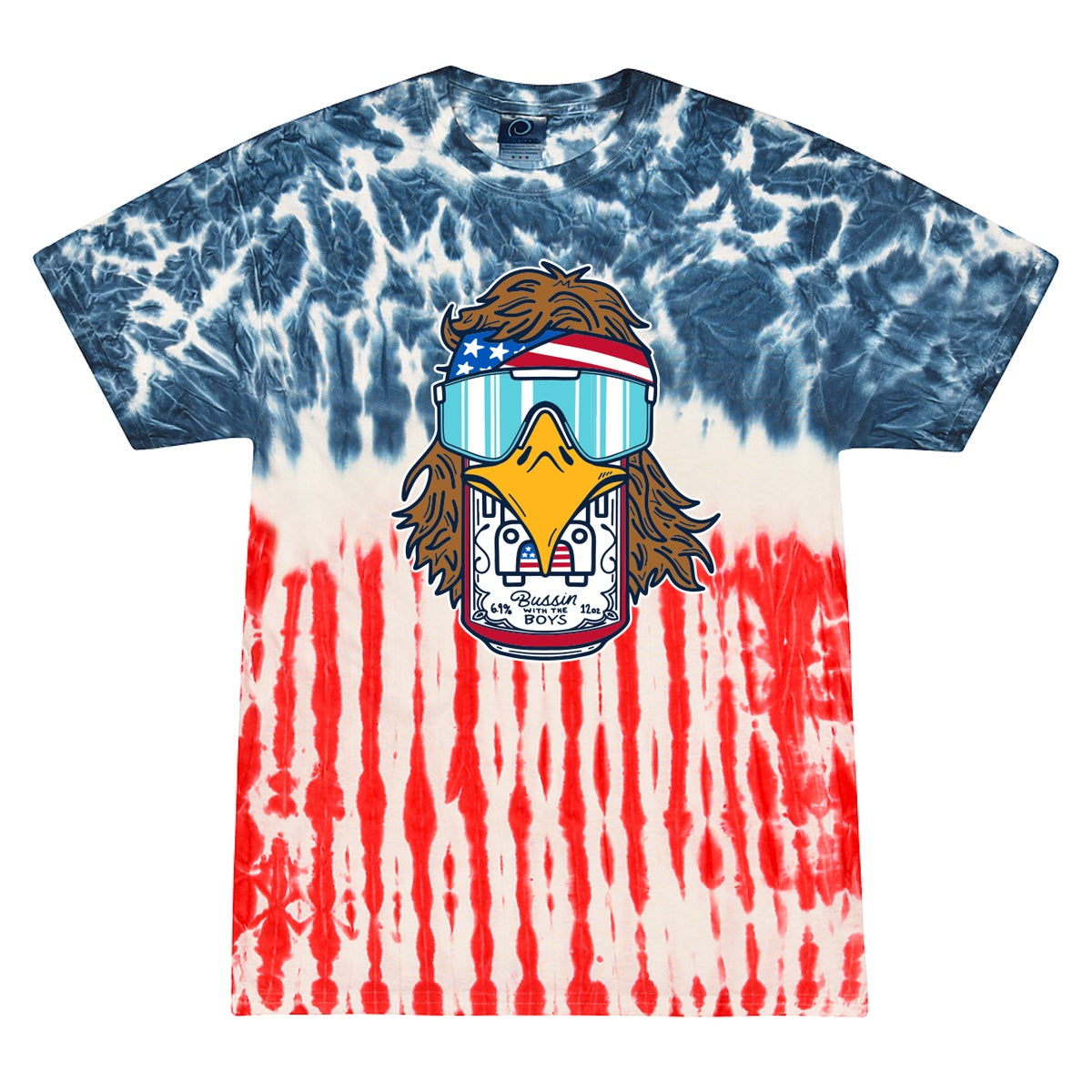 Bussin Beer Eagle Tie Dye Tee-T-Shirts-Bussin With The Boys-Tie Dye-S-Barstool Sports