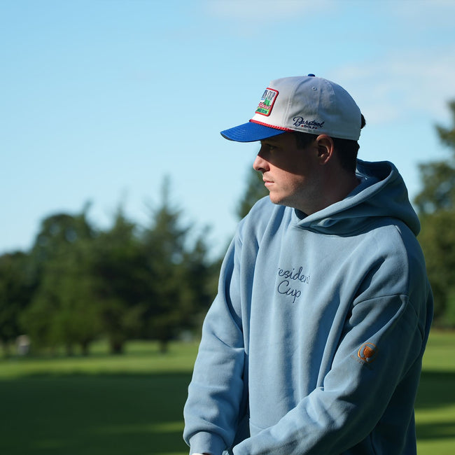 Barstool Golf x Presidents Cup Oversized Hoodie (Blue)-Hoodies & Sweatshirts-Fore Play-Barstool Sports