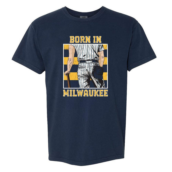 Born In MKE Tee-T-Shirts-Barstool Sports-Navy-S-Barstool Sports