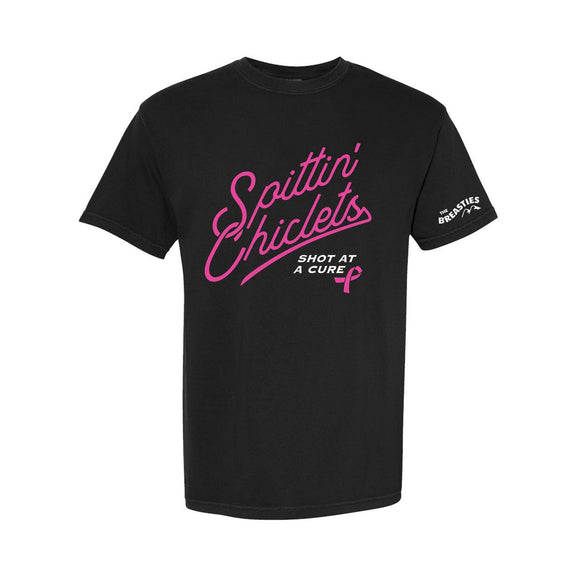 Spittin Chiclets x Breasties Script Tee-T-Shirts-Spittin Chiclets-Black-S-Barstool Sports