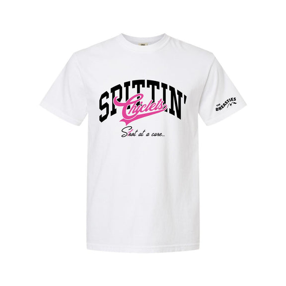 Spittin Chiclets x Breasties Varsity Tee-T-Shirts-Spittin Chiclets-White-S-Barstool Sports