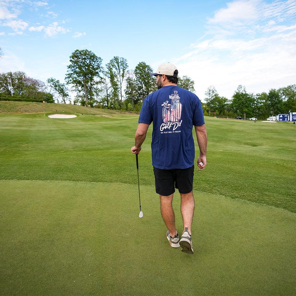 Golf Dad Bags USA Pocket Tee-T-Shirts-Fore Play-Barstool Sports